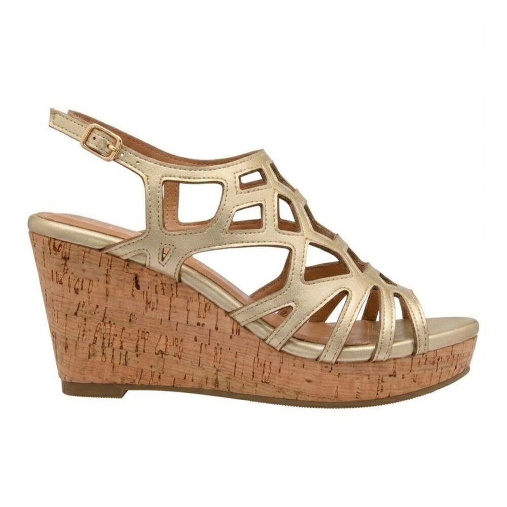Lotus Shoes Womens/Ladies Rhi Wedge Sandals / Gold